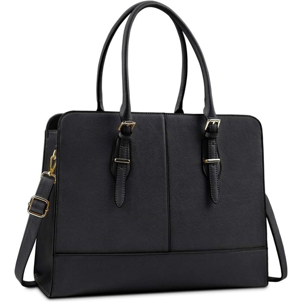 Laptop Bag for Women Leather Work Tote 15.6 Inch Laptop for Computer Messenger B